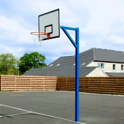 Harrod Sport Socketed Basketball Goals With Wooden Practice Backboard Set