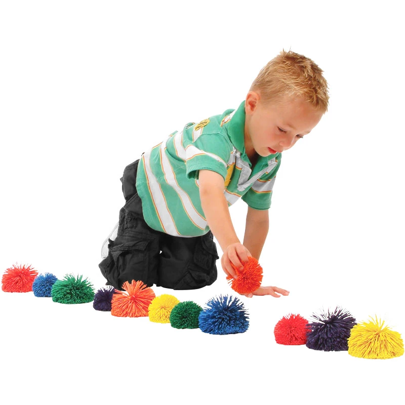 PLAYM8 Multi Pom Pom Ball 6 Pack 4 PLAYM8 Multi Pom Pom Ball 6 Pack - Image 2