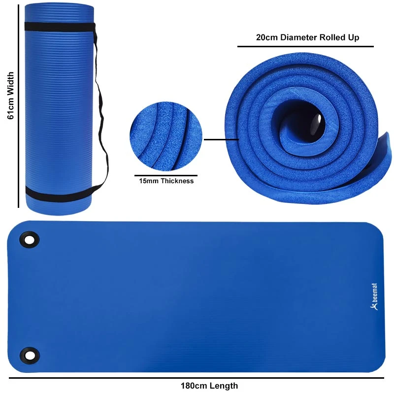 Beemat Premium Exercise Mat With Eyelets 1.8m 4 Beemat Premium Exercise Mat With Eyelets 1.8m - Image 2