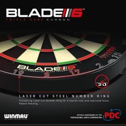 Winmau Blade 6 Carbon Triple Core Dartboard 12 Winmau Blade 6 Carbon Triple Core Dartboard -Harrod Sport shop it102279 5